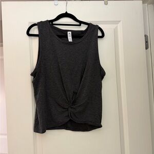 Yogalicious Charcoal Twist-Front Crop Top